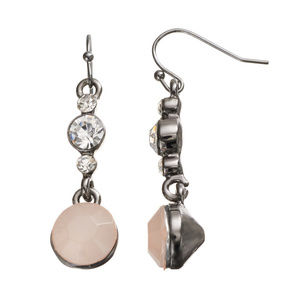 NEW! Palest Pink & Crystal Linear Drop Earrings